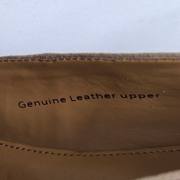 J Crew Outlet Size 9 Cream Taupe Suede Slip On Flats Amond Toe NWOT - Picture 10 of 12